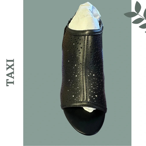 🛍️3/$40 Taxi Heidi-02 Open Toe Block Heel Black Sandal Velcro Closire - Picture 2 of 5